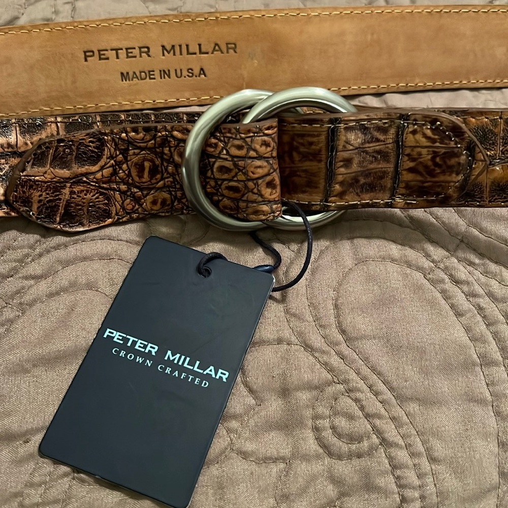 NWT Peter Millar crown crafted luxury belt.  Size M. 40” Genuine crocodile.